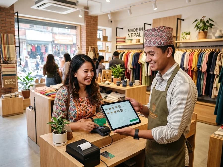 Nepali retail boutique store owner